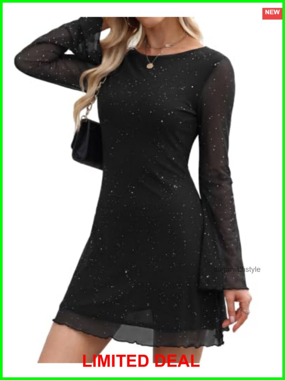 Women's Floral Mini Dress Bell Long Sleeve Date Night Going Out Dress